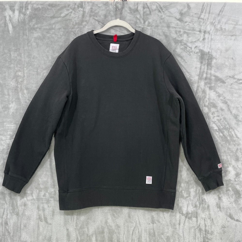 Topo Designs Sweatshirt Men's Size XL Black Crewneck Heavyweight Cotton Pullover